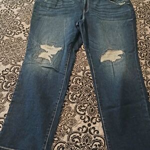 Distressed Dark Blue Women's Jeans
